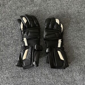 BMW Motorrad Pro Sport 3 Leather Motorcycle Gloves Black White Size 8-8.5